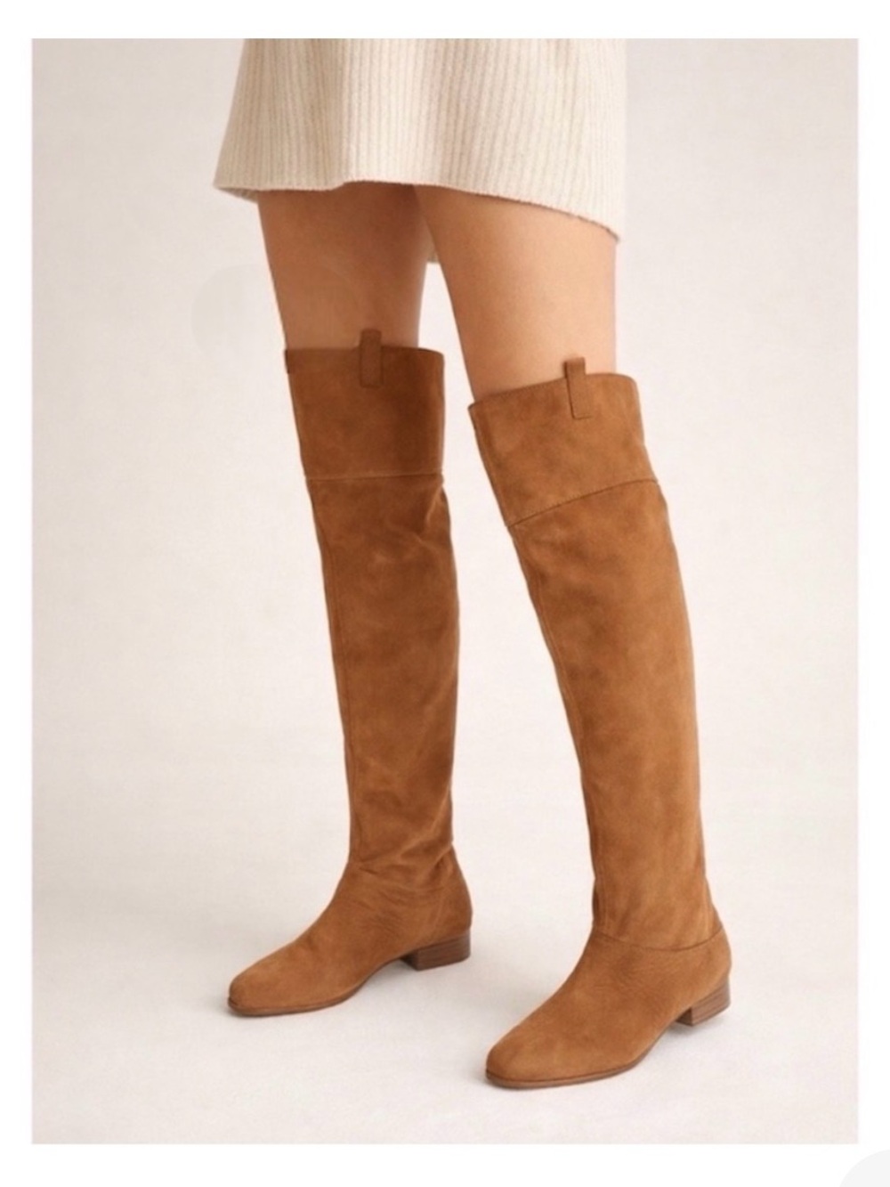 Over-the-Knee Suede  Boots - Brown